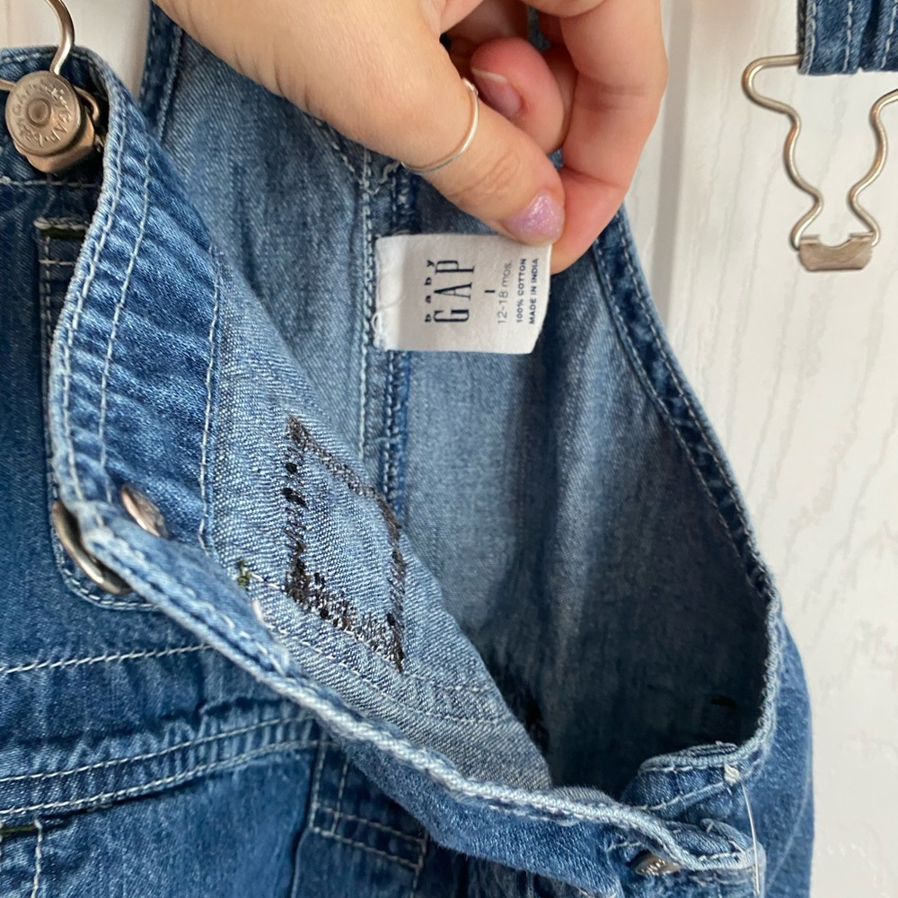Gap Kids Denim Overalls with Patchwork - Picture 4 of 6
